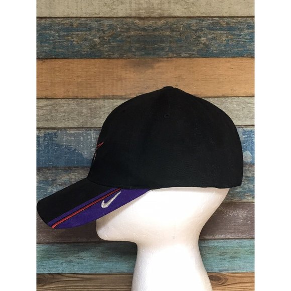 VINTAGE Nike Toronto Raptors Hat Cap Dad NBA L XL Black Fitted Basketball Adult - Picture 2 of 9